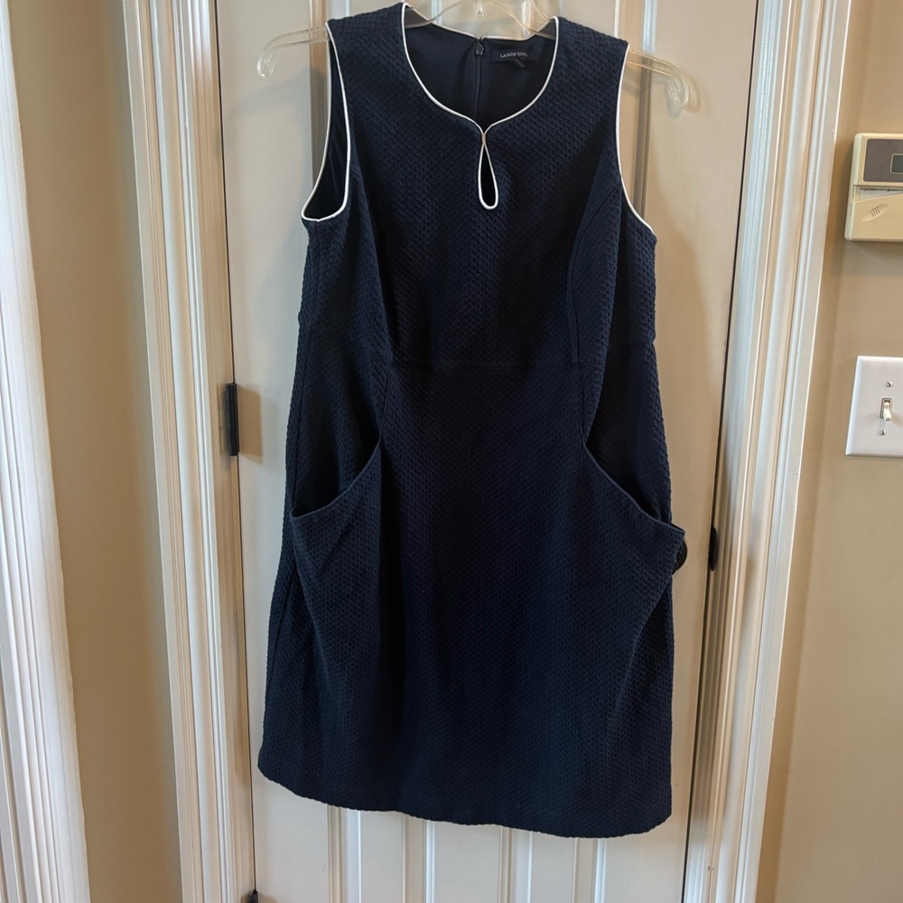 Lands End navy shift dress, size 16W